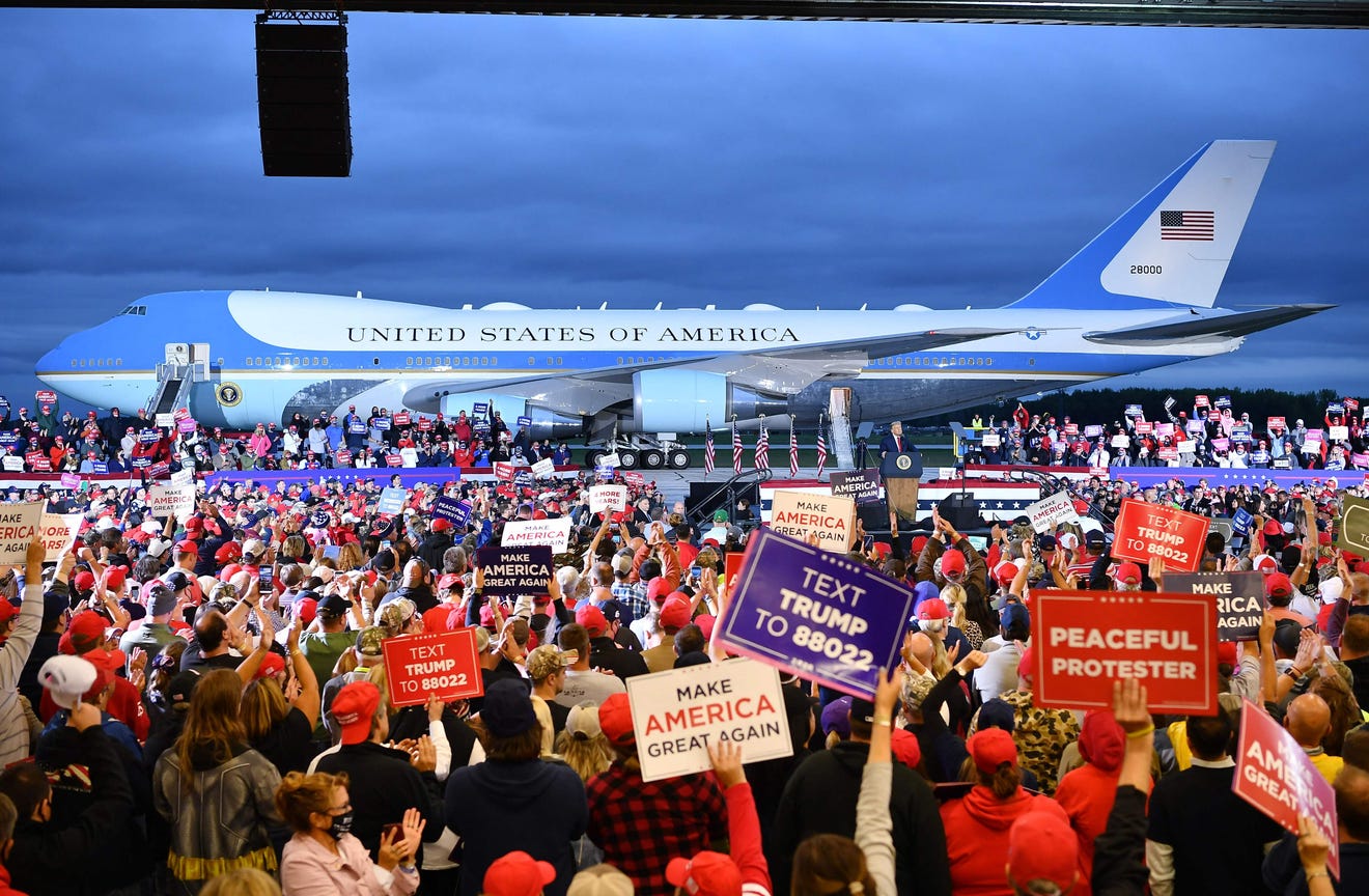 Trump Campaign Rally In Front Of Air Force 1